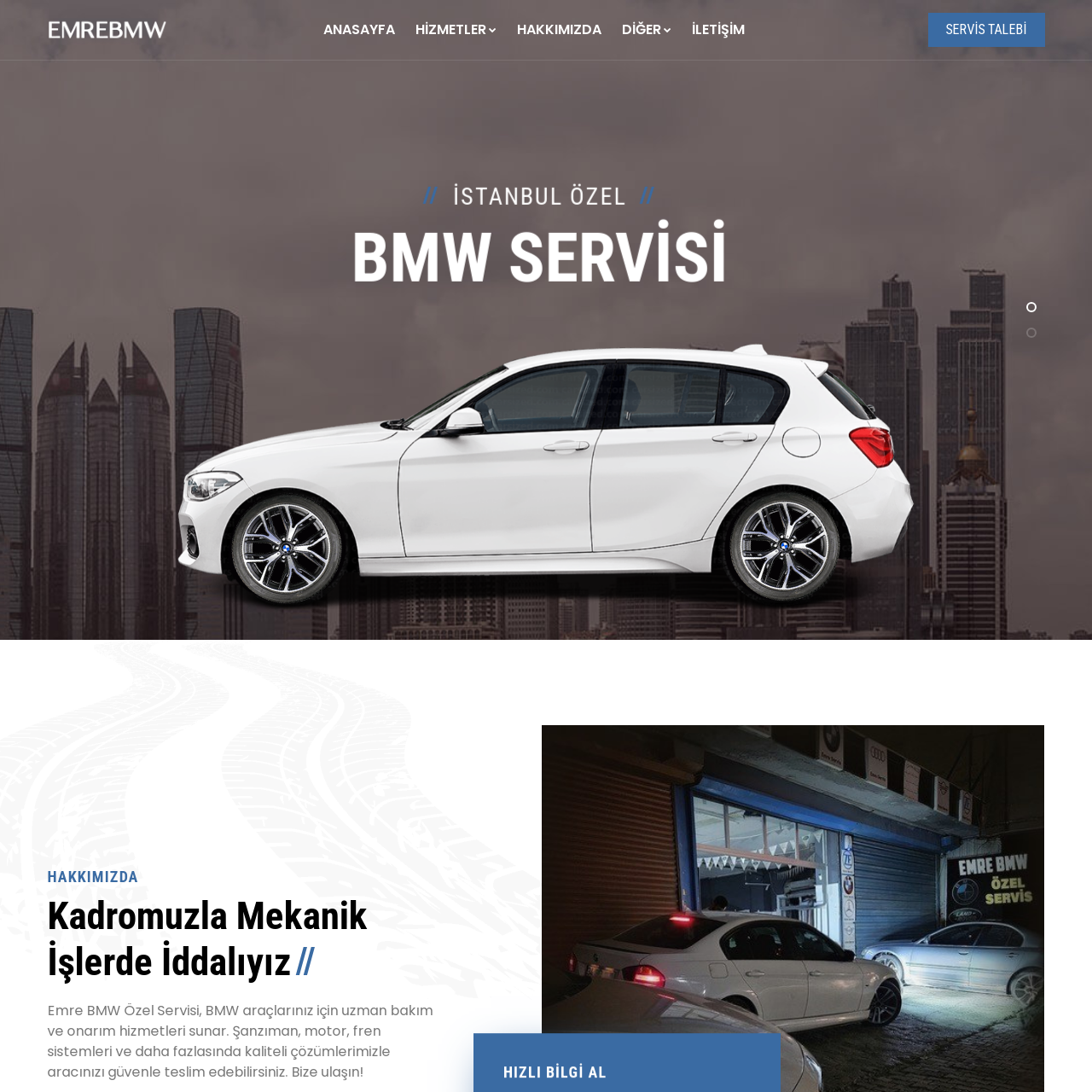 bmw araç servisi web site